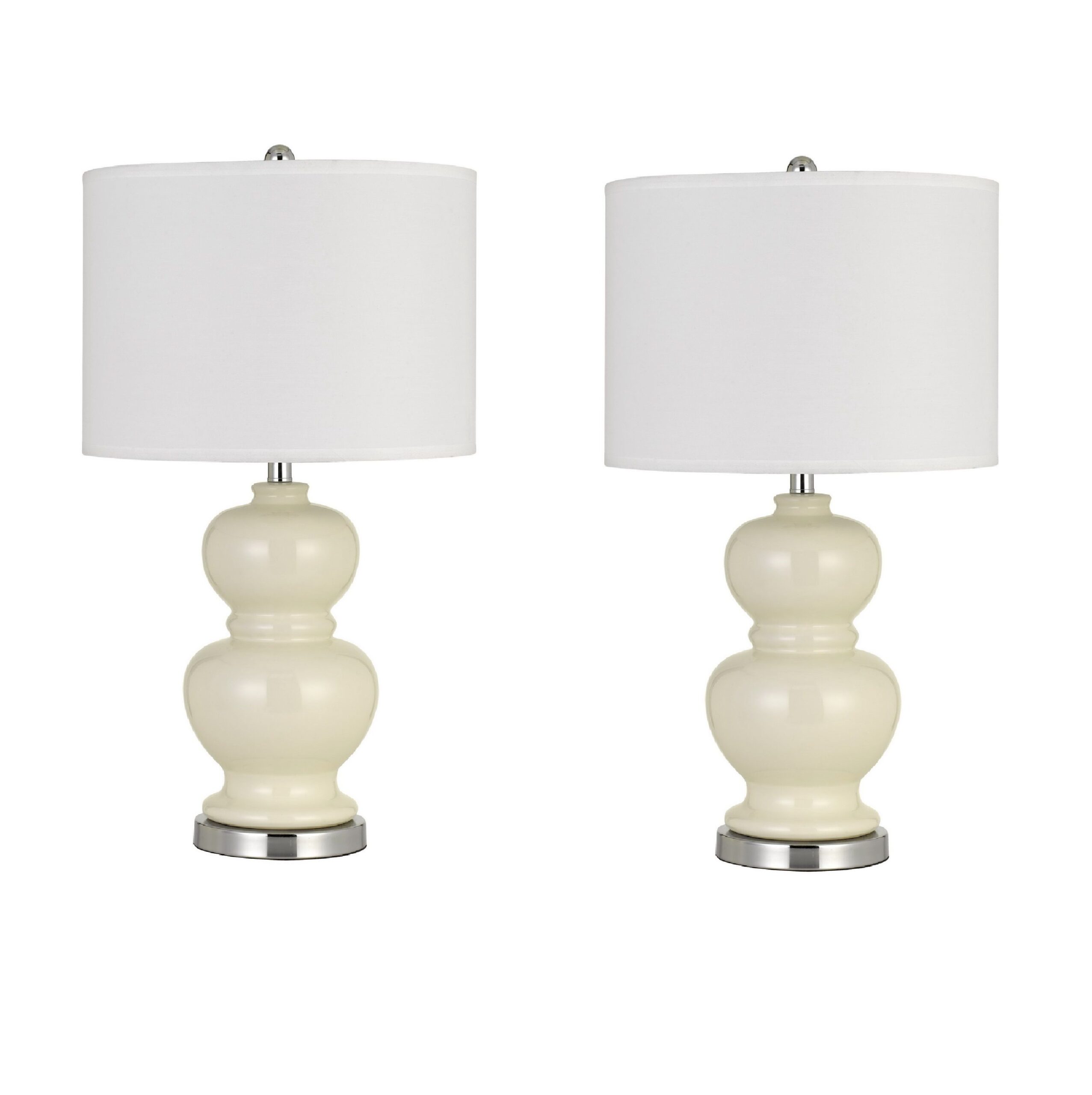 Bergamo - 27" Height Ceramic Table Lamp (Set of 2) - Ivory White