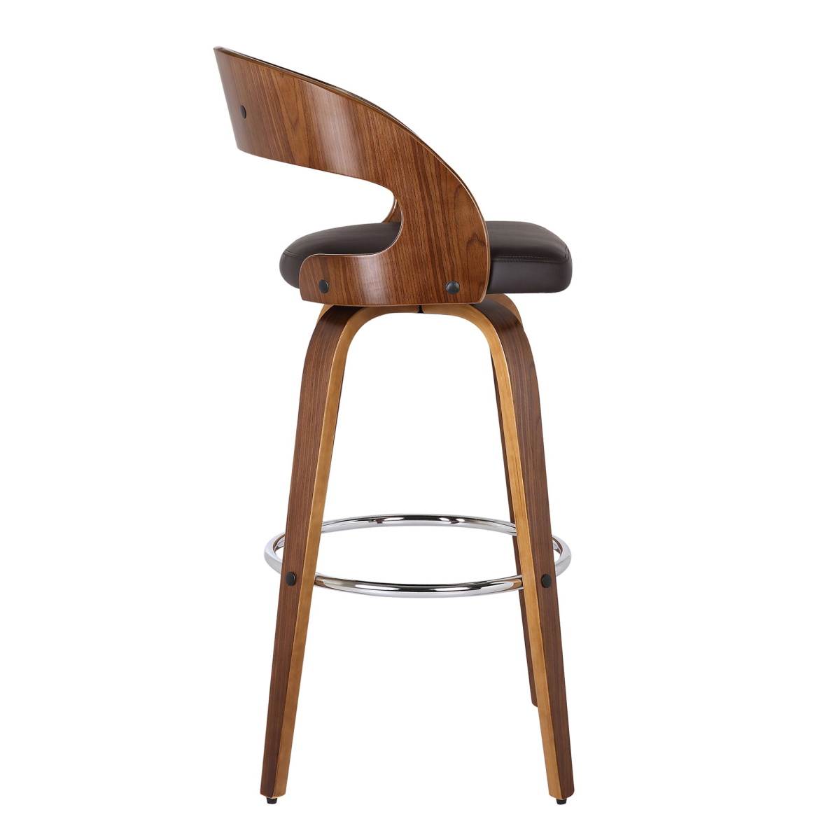 Shelly – 30″ Bar Height Swivel Bar Stool – Brown / Walnut Bar Height (28"-30") Direct Express 17