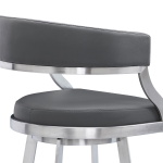 Saturn - 30" Bar Height Swivel Bar Stool - Gray / Brushed - Image 5