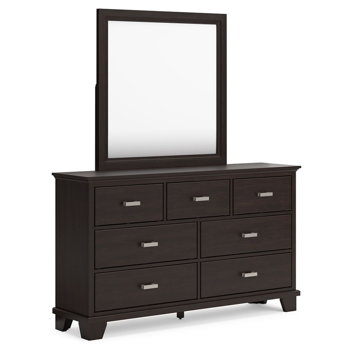 24f4a6b56e28c04cfd7059c07fee575b Covetown - Dresser And Mirror - Dark Brown - Image 1