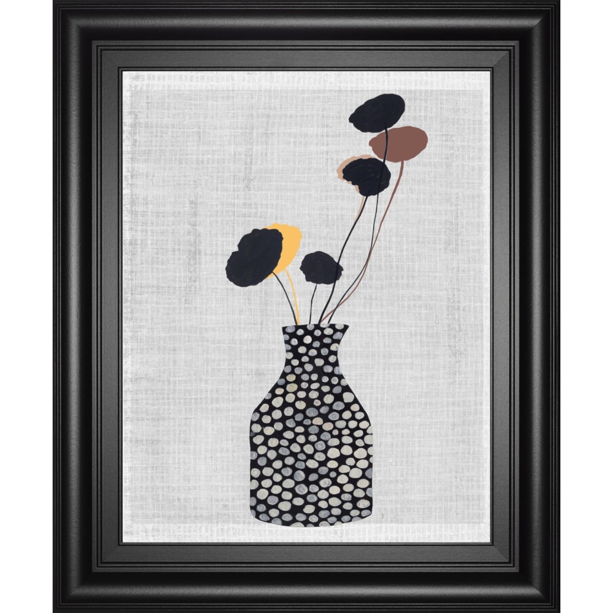 26aab9ce15a4ec97fd67a8bb76088df3 22x26 Decorated Vase with Plant II By Melissa Wang - Gray - Image 1