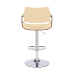 Aspen - Adjustable Swivel Bar Stool With Chrome Base - Cream / Walnut - Image 5