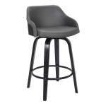 Alec - 30" Bar Height Swivel Bar Stool - Gray / Black