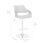 Aspen - Adjustable Swivel Bar Stool With Chrome Base - Cream / Walnut - Image 10