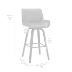 Tyler - 26" Counter Height Swivel Bar Stool - Gray / Black - Image 10