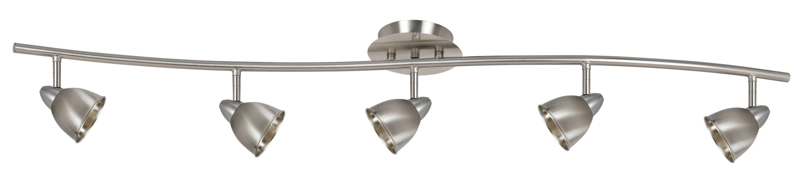 7.25-19.25" Height Adjustable Metal Serpentine Five Light Ceiling Fixture - Brushed Steel