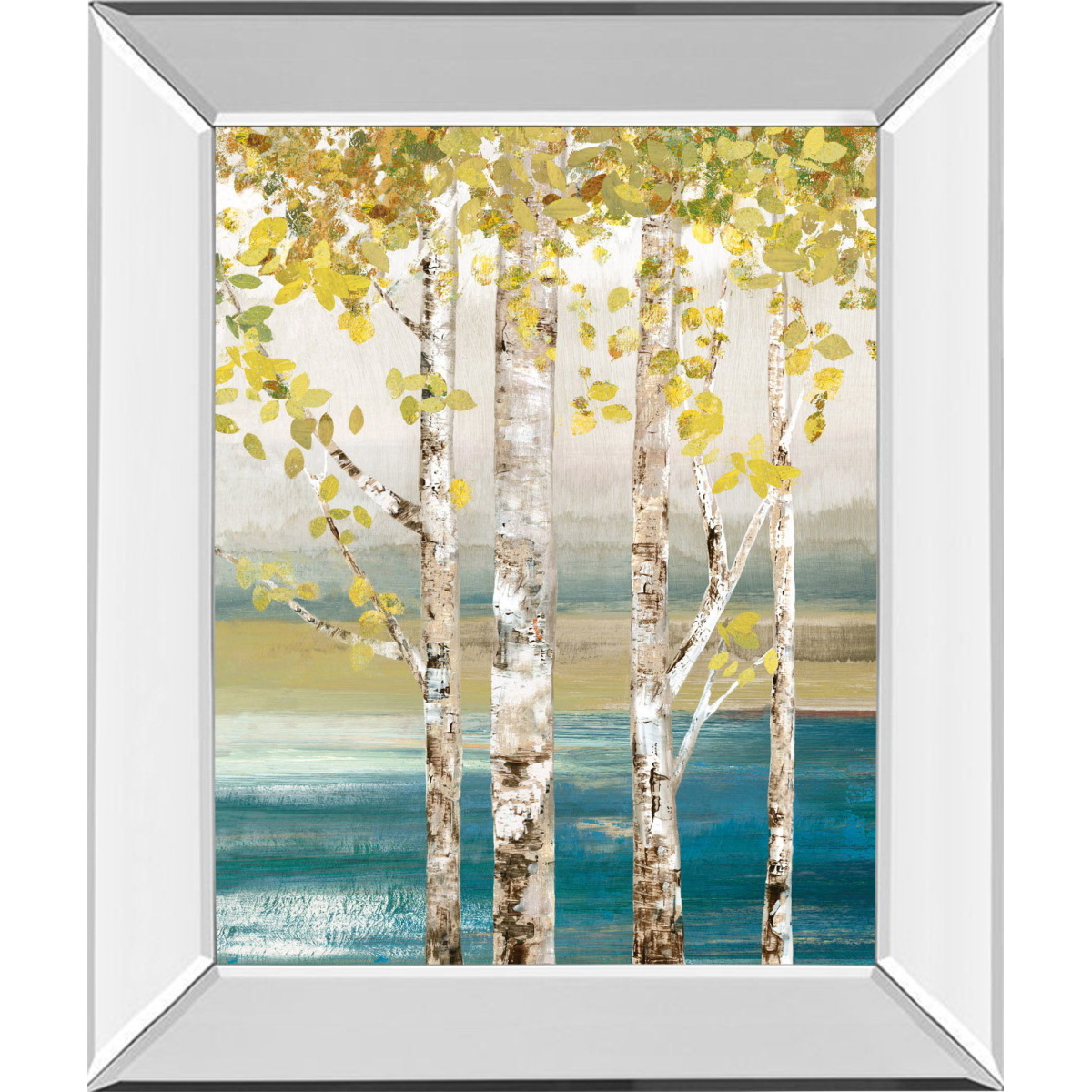 3622178675868a7861e57550f730d218 22x26 Down By The River By Allison Pearce - Mirror Framed Print Wall Art - White - Image 1