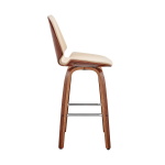 Arabela - 26" Swivel Bar Stool - Cream / Walnut - Image 3