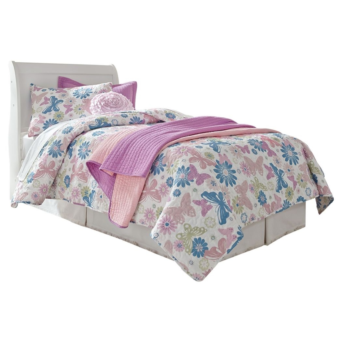 39fa61910faf3eb82457e7f5caa985eb Anarasia - Twin Sleigh Headboard - White - Image 1