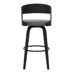 Shelly - 26" Counter Height Swivel Bar Stool - Gray / Black - Image 5