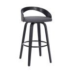 Sonia - 26" Counter Height Swivel Bar Stool - Gray / Black