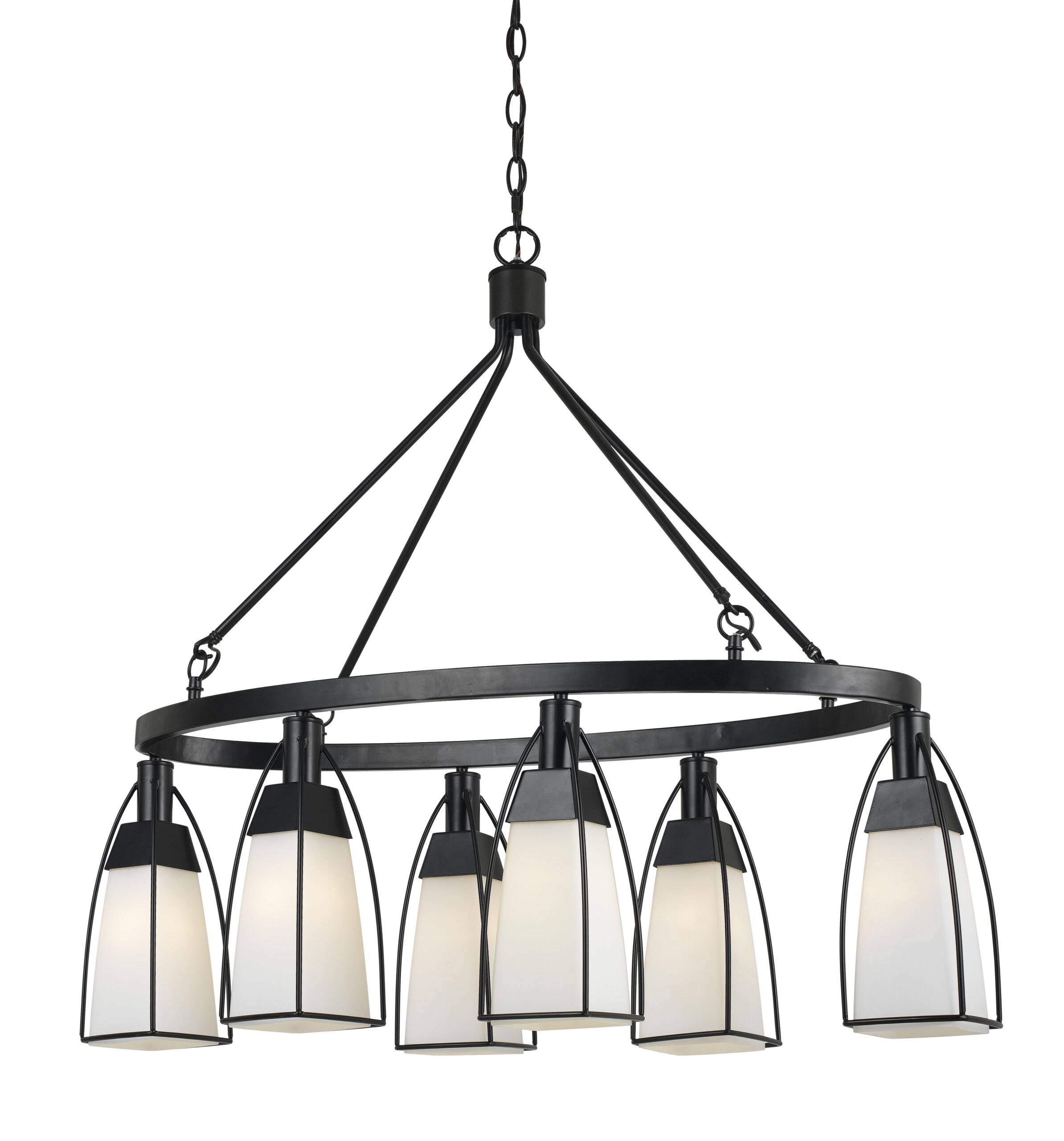 Channing - 32.75" Height Metal and Glass Chandelier - Black