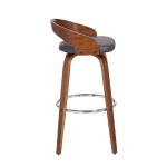 Sonia - 30" Bar Height Swivel Bar Stool - Gray / Walnut - Image 3