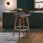 Sonia - 30" Bar Height Swivel Bar Stool - Gray / Walnut - Image 7