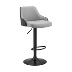 Asher - Adjustable Bar Stool - Gray / Black