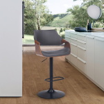 Aspen - Adjustable Swivel Bar Stool With Base - Gray / Black - Image 9