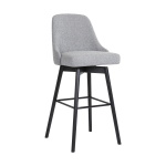 Sicily - 26" Swivel Black Counter Stool - Light Gray