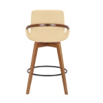 Baylor - 26" Swivel Bar Stool - Cream / Walnut - Image 5