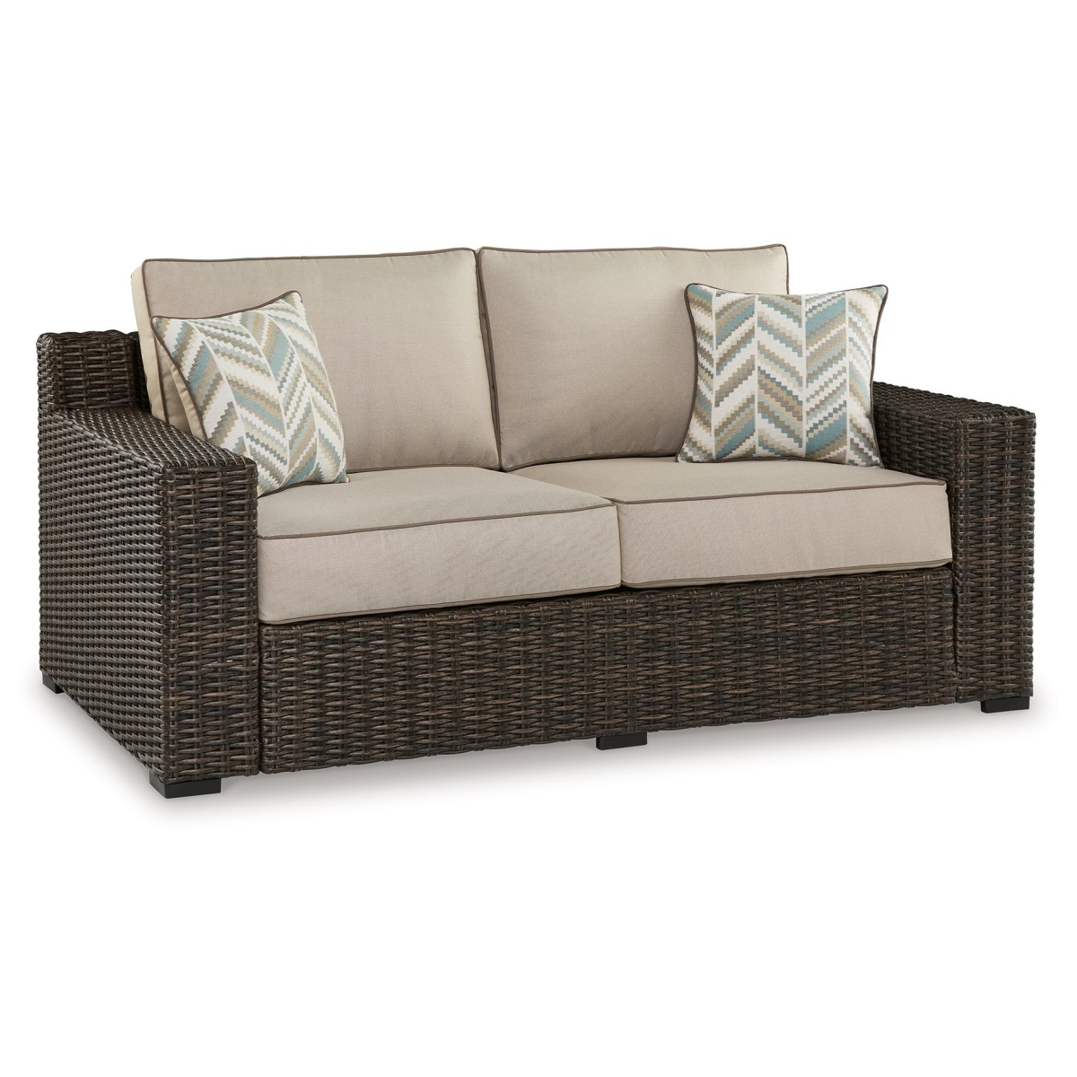 4b2a46e7f78451bd0fabbcfa4aeae7b6 Coastline Bay - Loveseat W/Cushion - Brown - Image 1