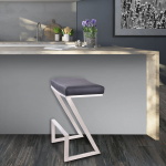Atlantis - 26" Counter Height Backless Bar Stool - Black / Brushed - Image 6