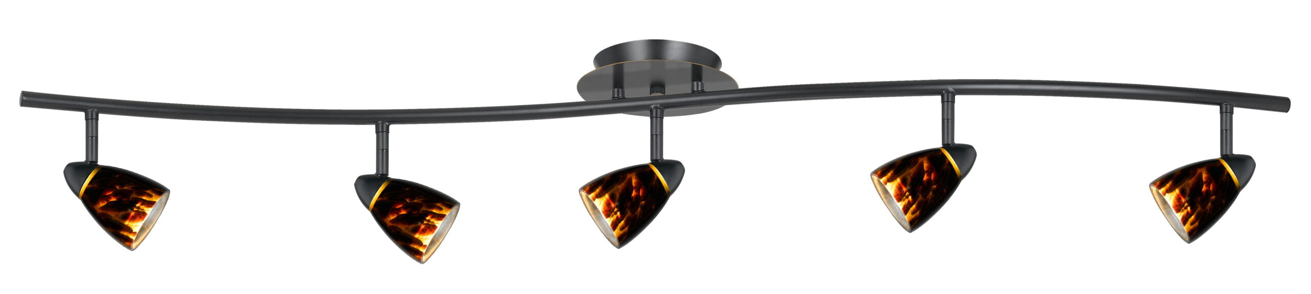 7.25-19.25" Height Adjustable Metal Serpentine Five Light Ceiling Fixture - Dark Brown & Dark Bronze