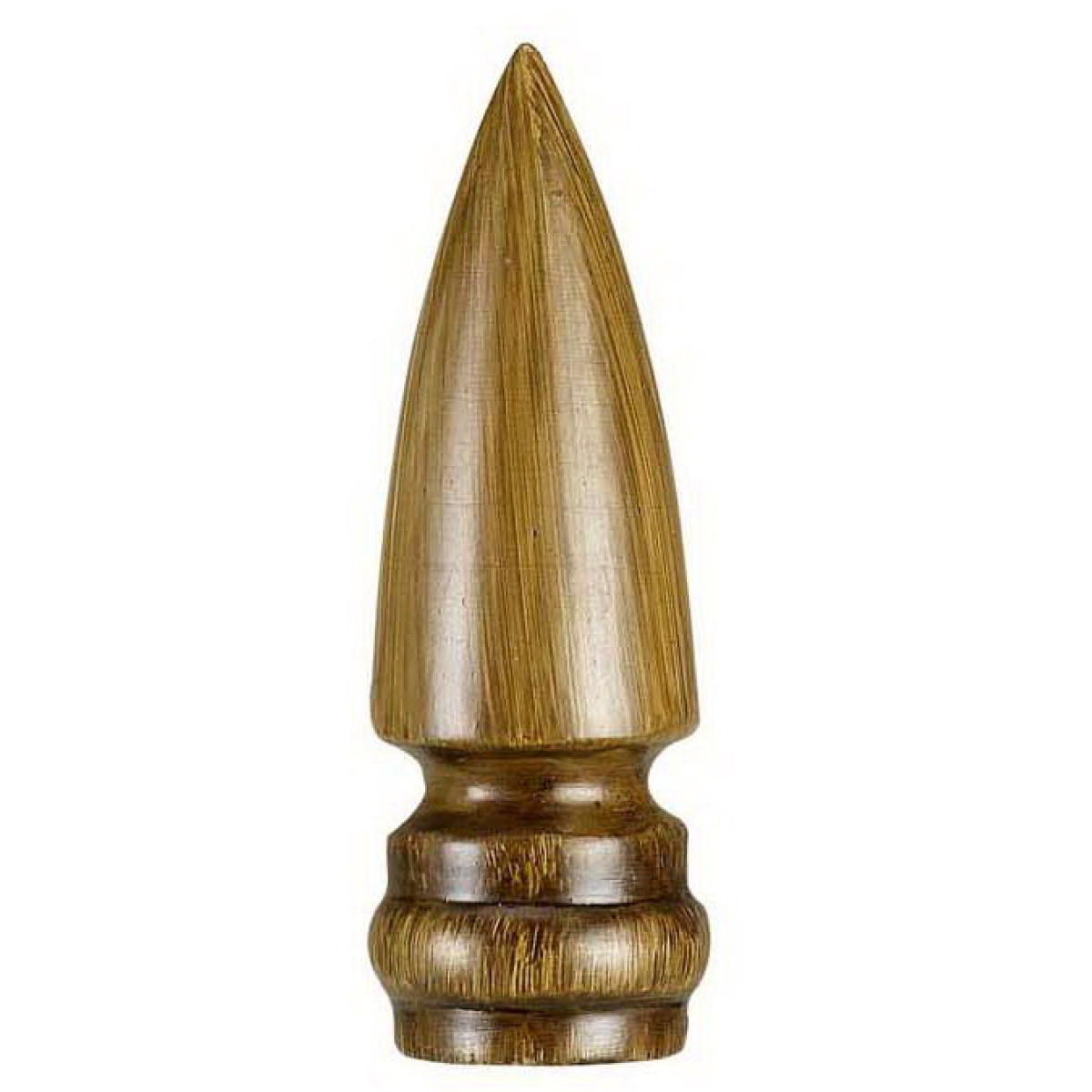 4f2e5ef3dea9abcc232ca26953714495 3" Height Resin Finial - Lighttone Faux Wood - Image 1