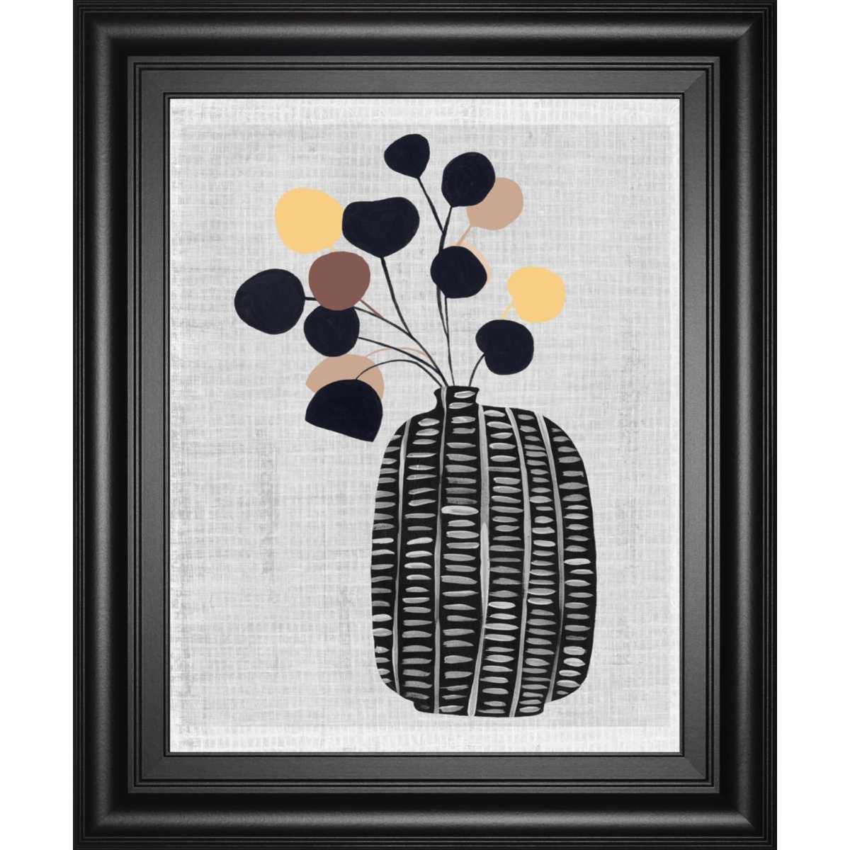 5219c1d92b93fb563d0678eb932b0885 22x26 Decorated Vase with Plant III By Melissa Wang - Gray - Image 1