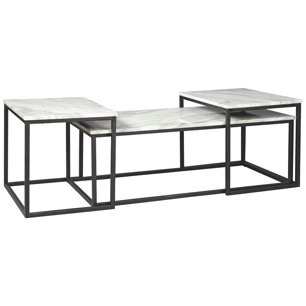 523dc2a0b39e27f6faa7a60ed91739f7 Donnesta - Occasional Table Set (Set of 3) - Gray / Black - Image 1