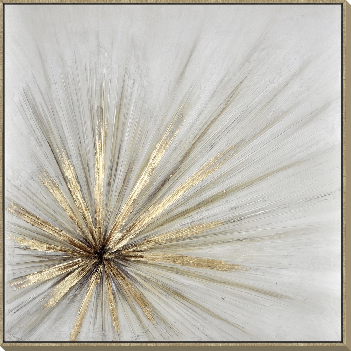 53b410ce5ea2d86b499a6d76b7258f74 32x32 Hand Painted Textured Canvas In Frame - Pearl Silver - Image 1