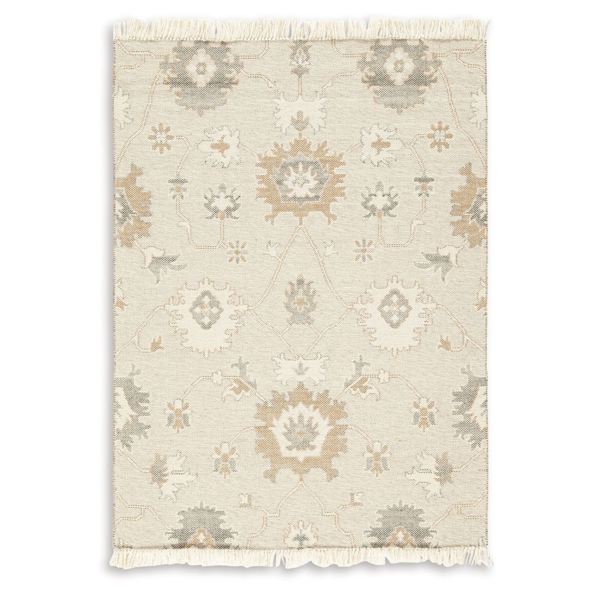 567dc1ee1a98f8555e177e13a8dbf0f6 Calkin - 5' x 7' Rug - Linen / Gray / Caramel - Image 1