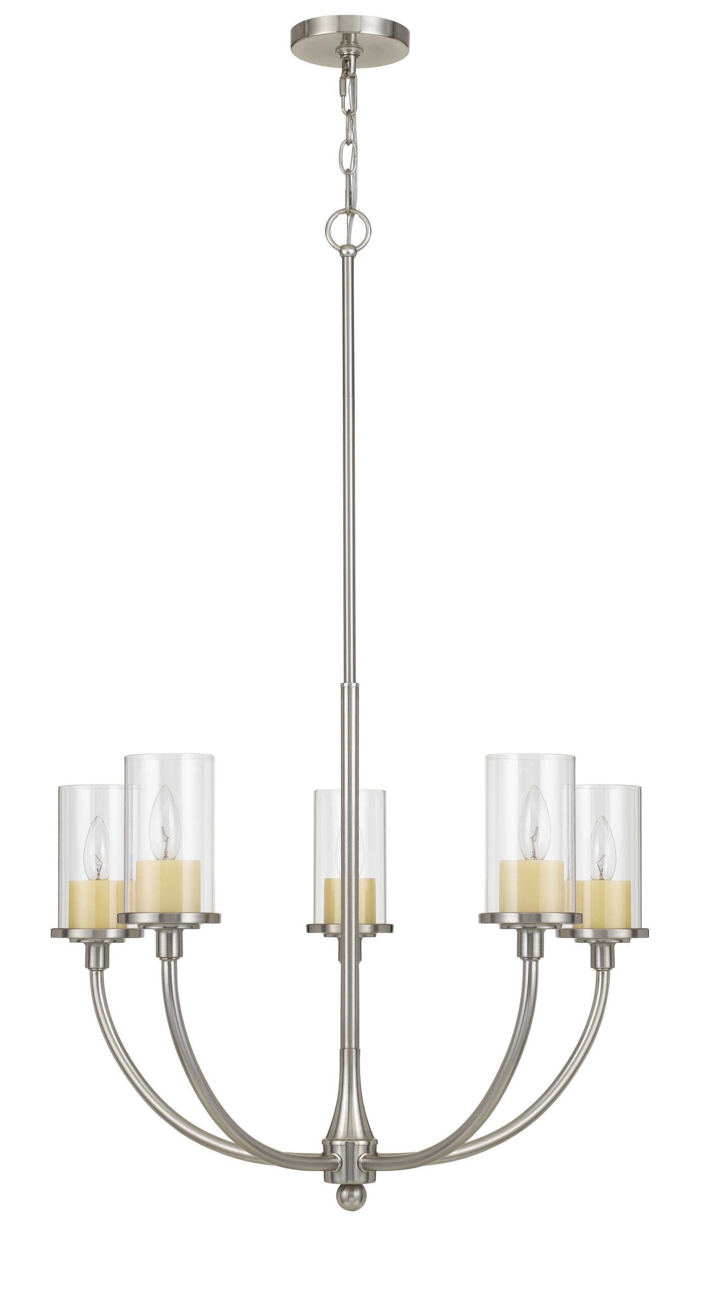 Jervis - 41.5" Height Metal Chandelier - Brushed Steel