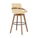 Baylor - 30" Swivel Bar Stool - Cream / Walnut - Image 4