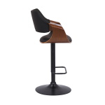 Aspen - Adjustable Swivel Bar Stool With Base - Black / Walnut - Image 3