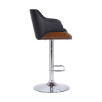 Toby - Adjustable Height Swivel Bar Stool - Walnut / Black - Image 3