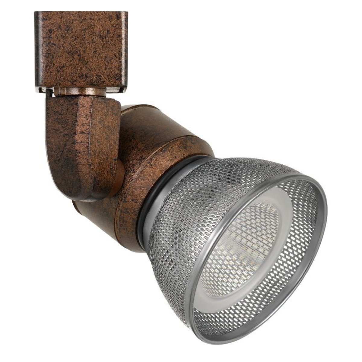 64d759a7bd79dd733a30841792f36f90 6.25" Height Metal Track Head - Rust & Brushed Steel - Mesh - Image 1