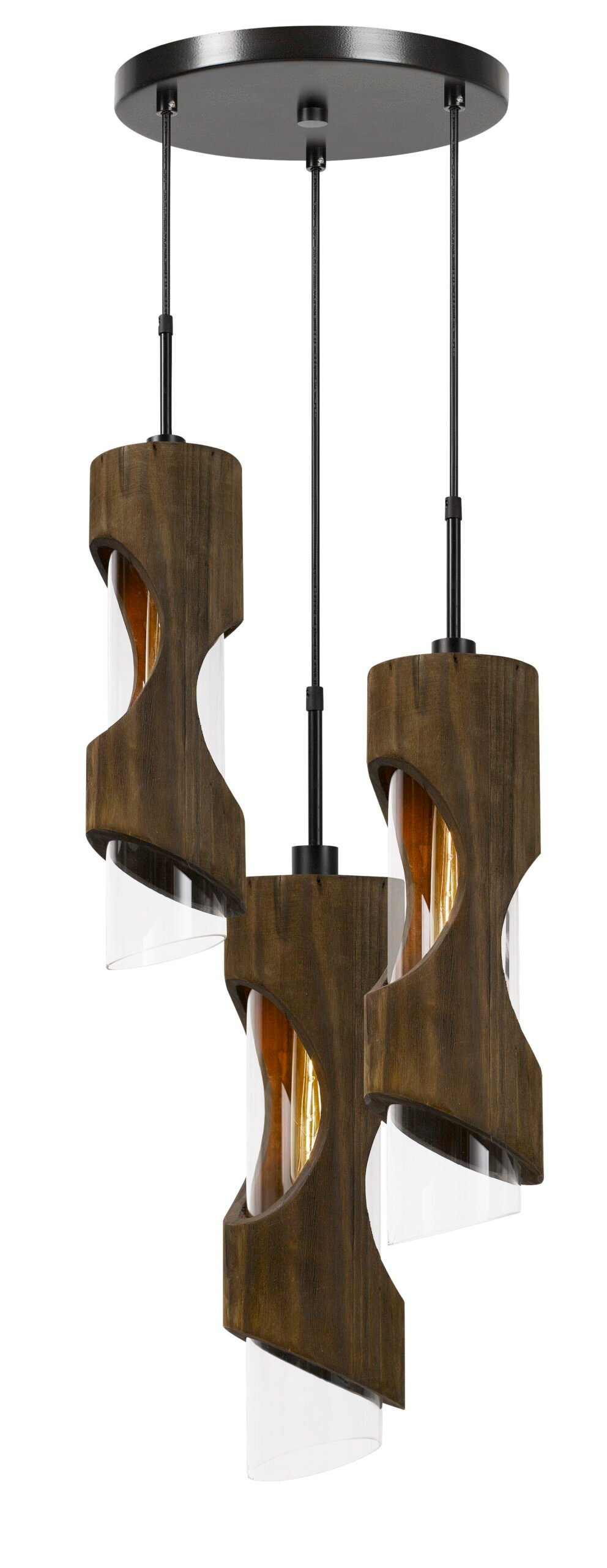 Zamora - 23.5 Height Glass Pendant - Smoky Wood