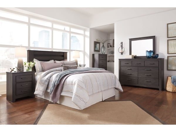 Brinxton – 4 Pc. – Dresser, Mirror, Chest, Queen Panel Headboard – Charcoal Bedroom Sets Brinxton – 4 Pc. – Dresser, Mirror, Chest, Queen Panel Headboard – Charcoal Bedroom Sets