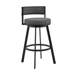 Roman - 26" Swivel Bar Stool - Gray / Black