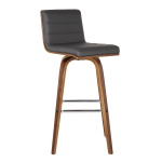 Vienna - 30" Bar Height Swivel Bar Stool - Gray / Walnut