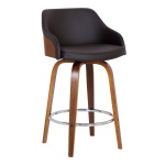 Alec - 26" Counter Height Swivel Bar Stool - Brown / Walnut