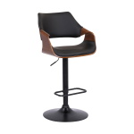 Aspen - Adjustable Swivel Bar Stool With Base - Black / Walnut