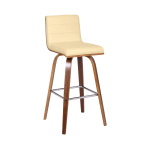 Vienna - 30" Bar Height Swivel Bar Stool - Cream / Walnut