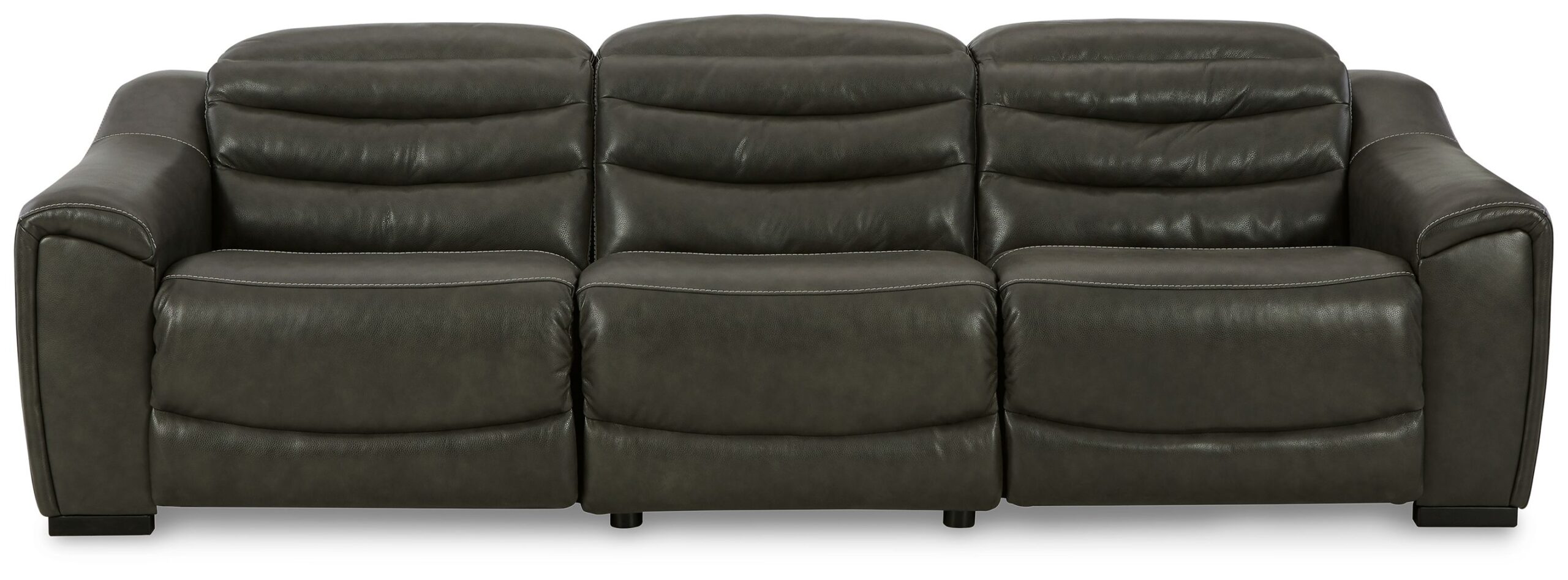 Center Line - 3-Piece Power Reclining Sectional - Dark Gray