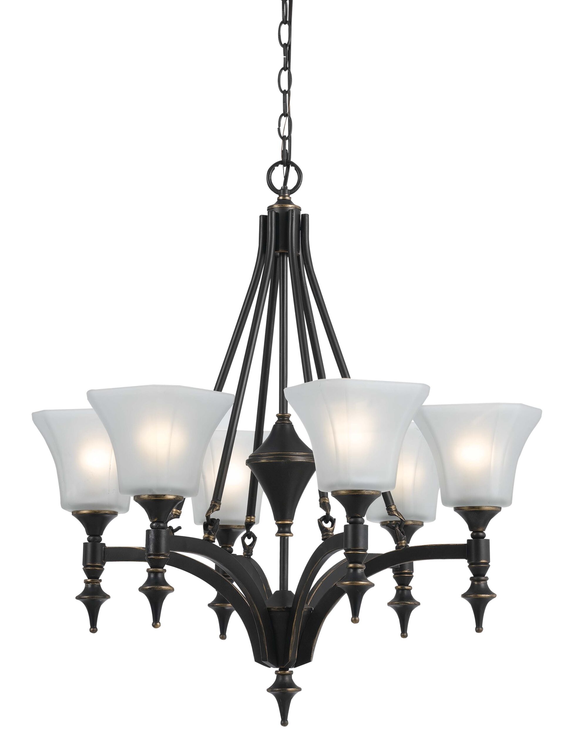 Rockwood - 29" Height Iron Chandelier - Dark Bronze
