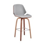 Arabela - 26" Swivel Bar Stool - Gray / Walnut