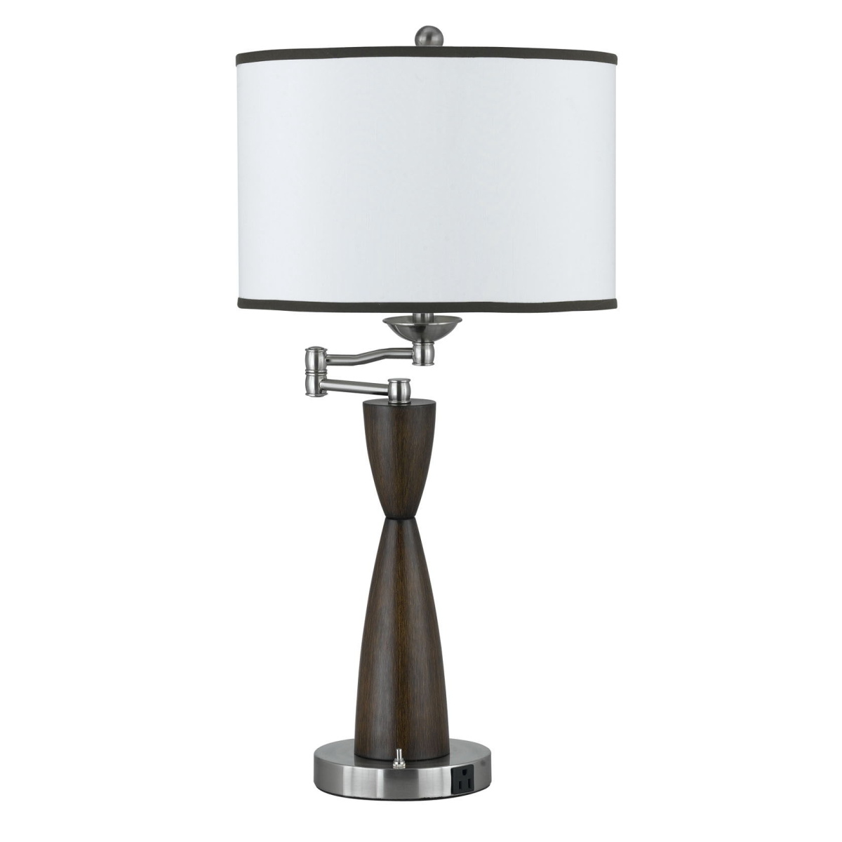 7af9921fdafc19a4f394ec7331367239 Hotel - 30" Height Metal Table Lamp - Brushed Steel & Espresso - Image 1