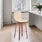 Arabela - 26" Swivel Bar Stool - Cream / Walnut - Image 10