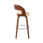 Shelly - 30" Bar Height Swivel Bar Stool - Cream / Walnut - Image 3