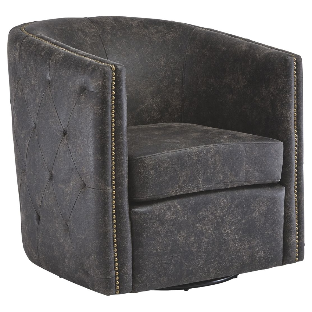 80001d923ea07efc0d95f67374168768 Brentlow - Swivel Accent Chair - Distressed Black - Image 1