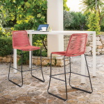 Shasta - 30" Outdoor Stackable Barstool (Set of 2) - Brick Red - Image 9